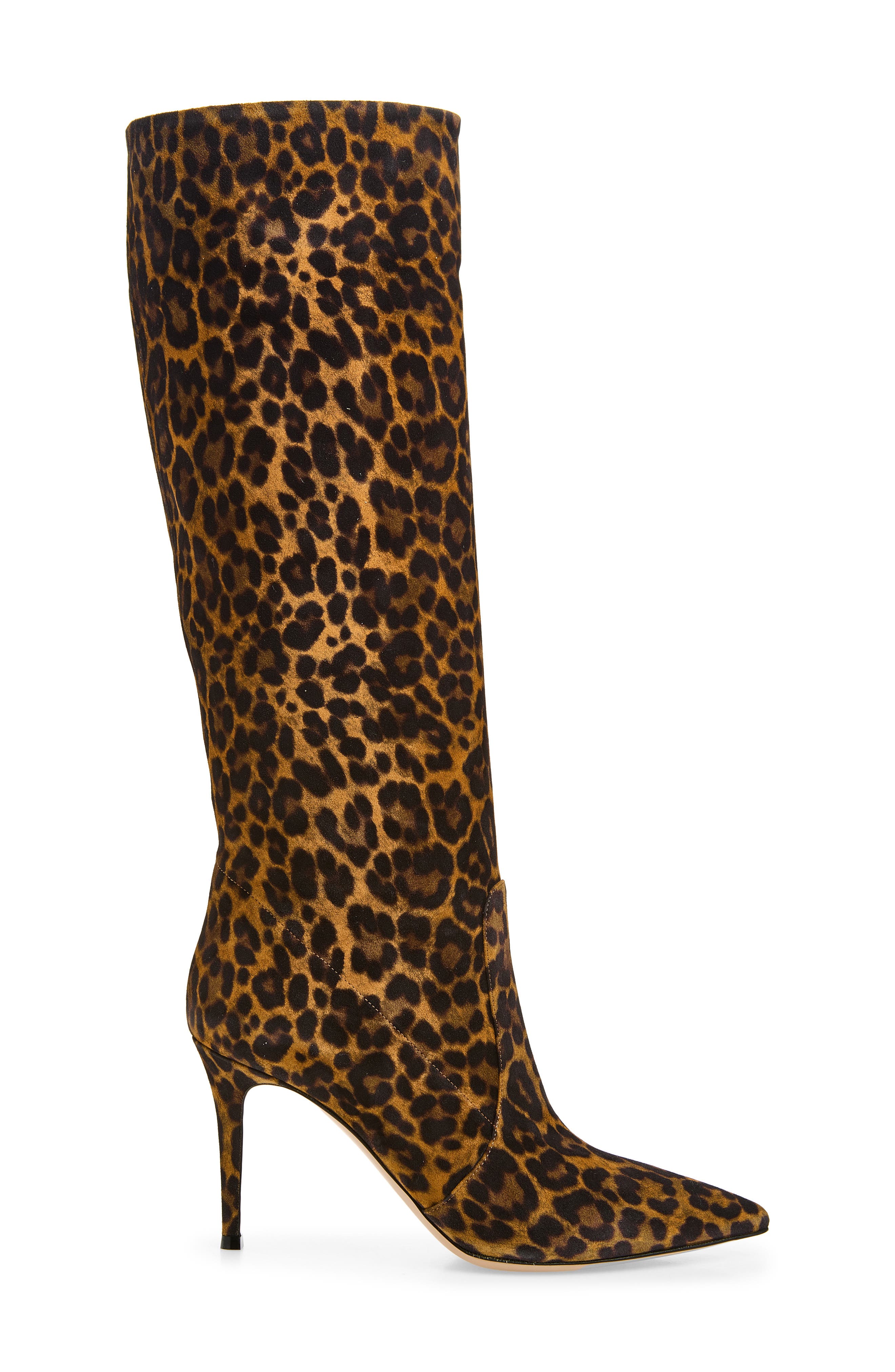 Hansen Leopard Print Pointed Toe Suede Over the Knee Boot, Alternate, color, ALMOND LEOPARD PRINT