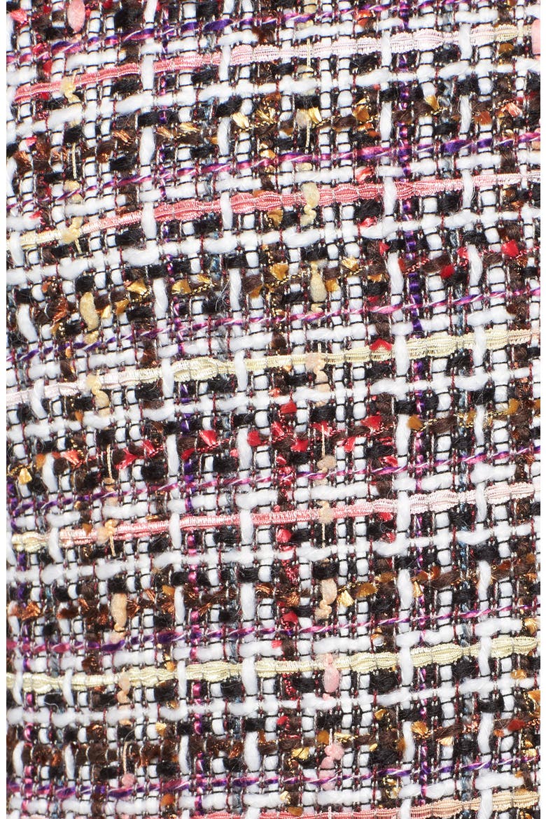 RUFFLE DETAIL TWEED JACKET, Alternate, color, PINK MULTI TWEED