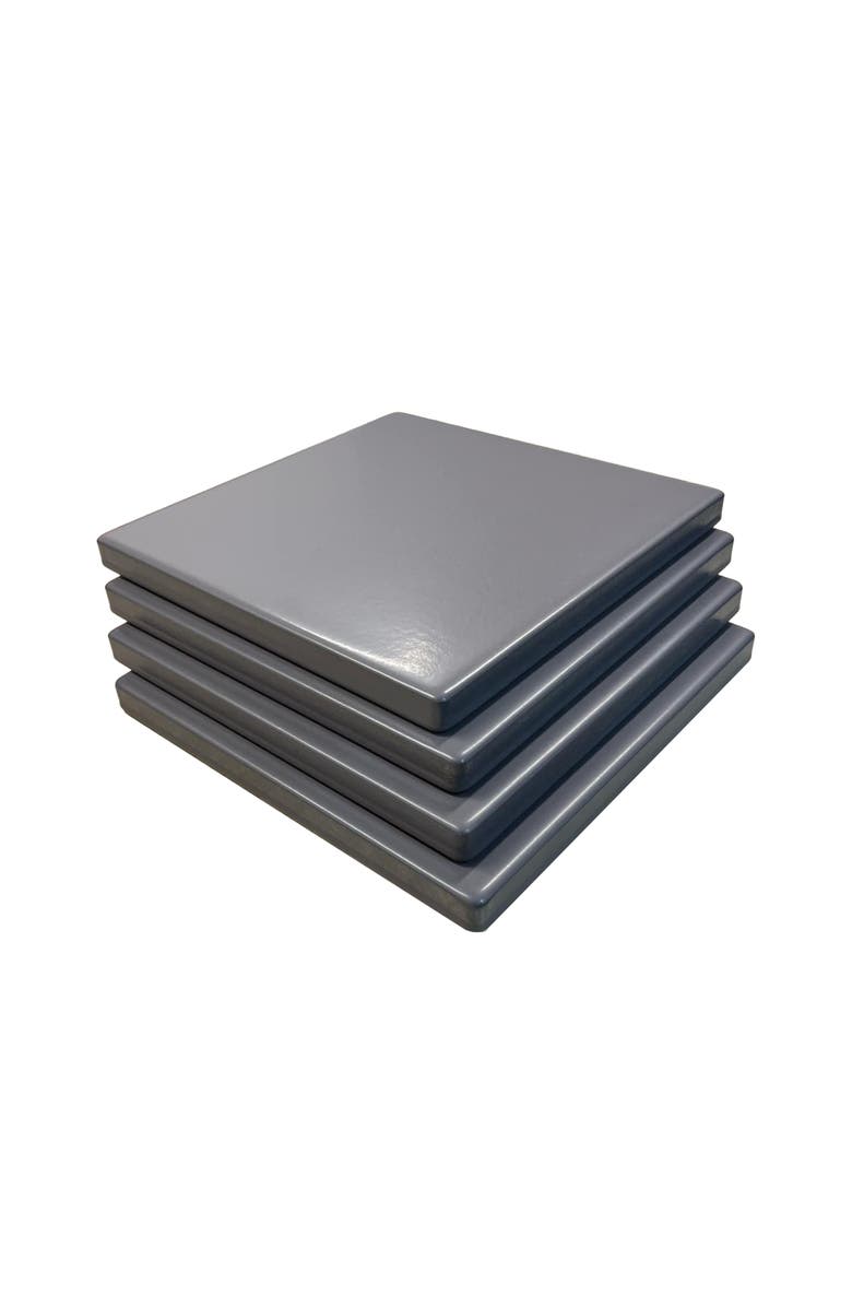 Old Stone Glazed Cordierite Square Pizza Stone 4 Piece Set, 7.5x7.5-Inch, Main, color, Grey