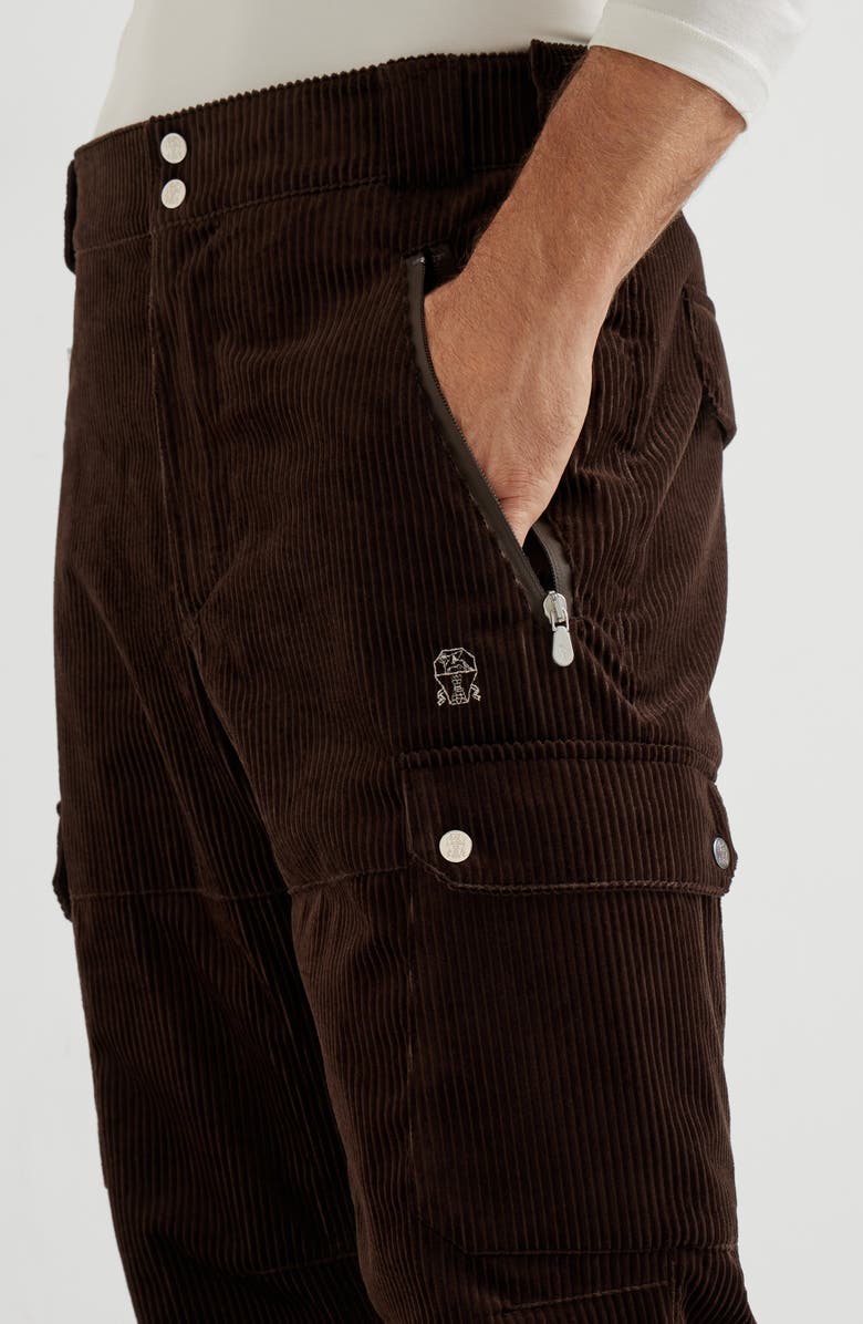 Brunello Cucinelli Mountain trousers with padding, Alternate, color, Brown