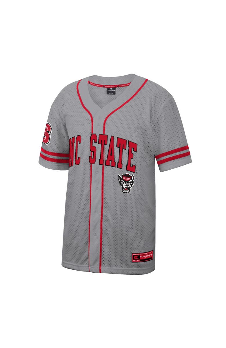 COLOSSEUM Men's Colosseum Gray NC State Wolfpack Free Spirited Baseball Jersey, Alternate, color, Gray