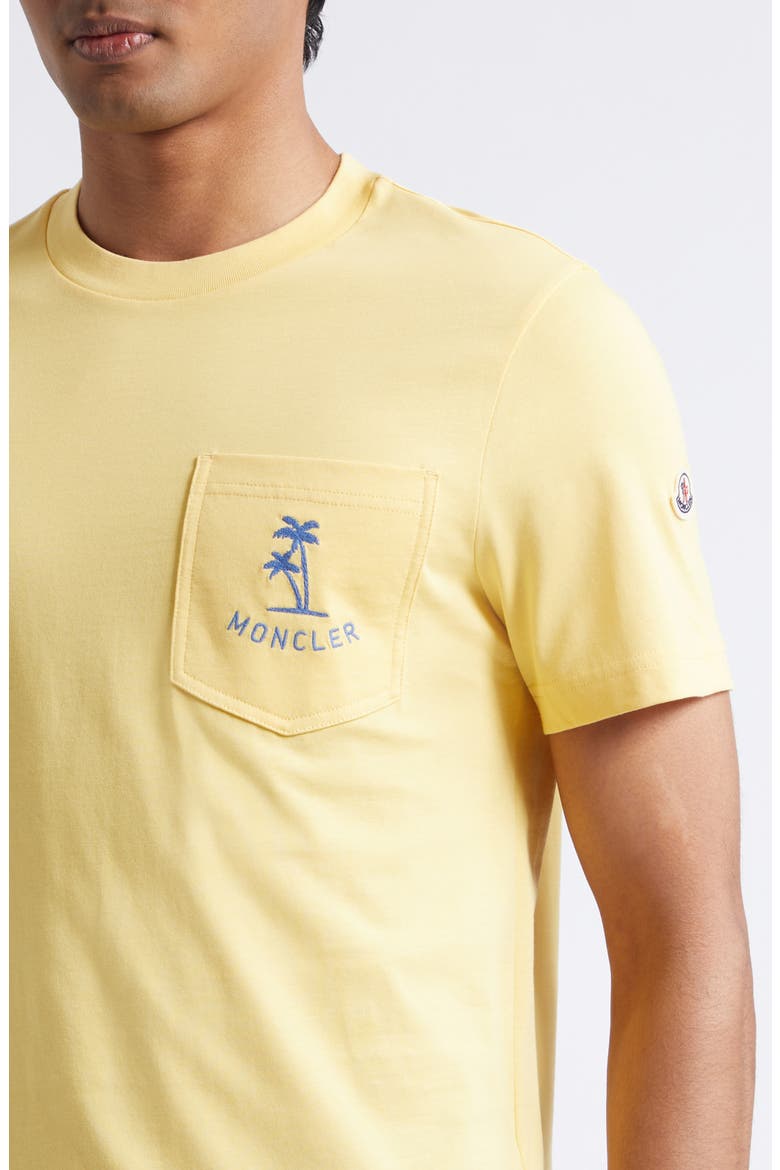 Logo Patch Embroidered Cotton Pocket T-Shirt, Alternate, color, HAY