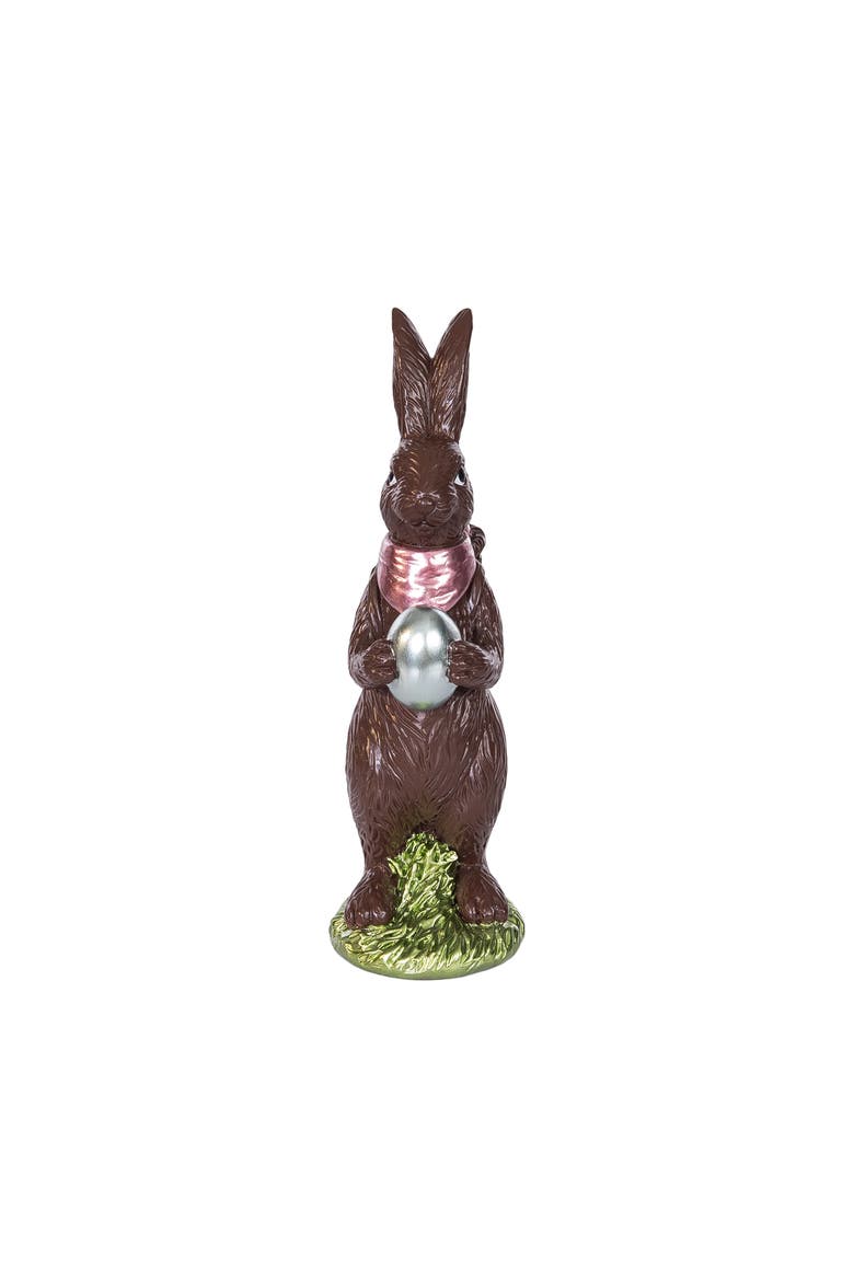 Chocolate Medium Easter Rabbit Figurine, Alternate, color, Brown