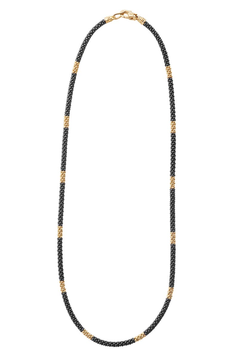LAGOS Gold & Black Caviar Rope Necklace, Alternate, color, Gold