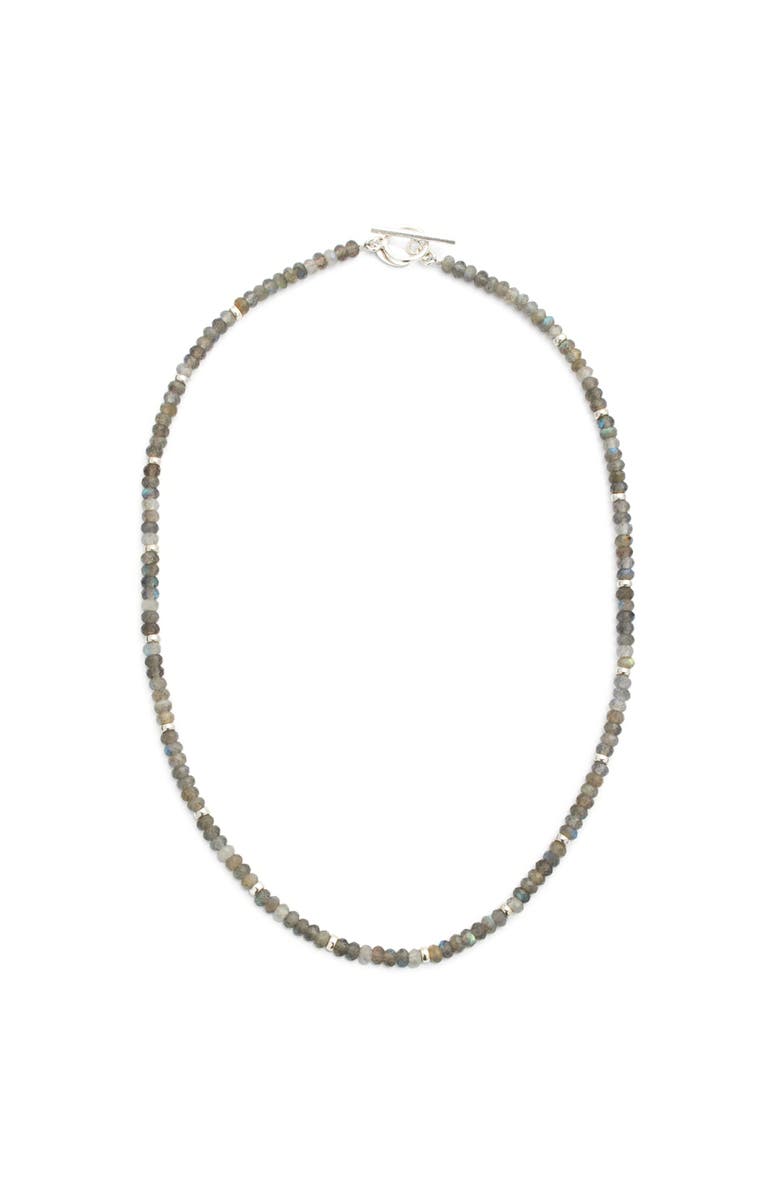 Jan Leslie Gemstone Beaded Necklace With Sterling Silver Lobster Closure, Main, color, Labradorite
