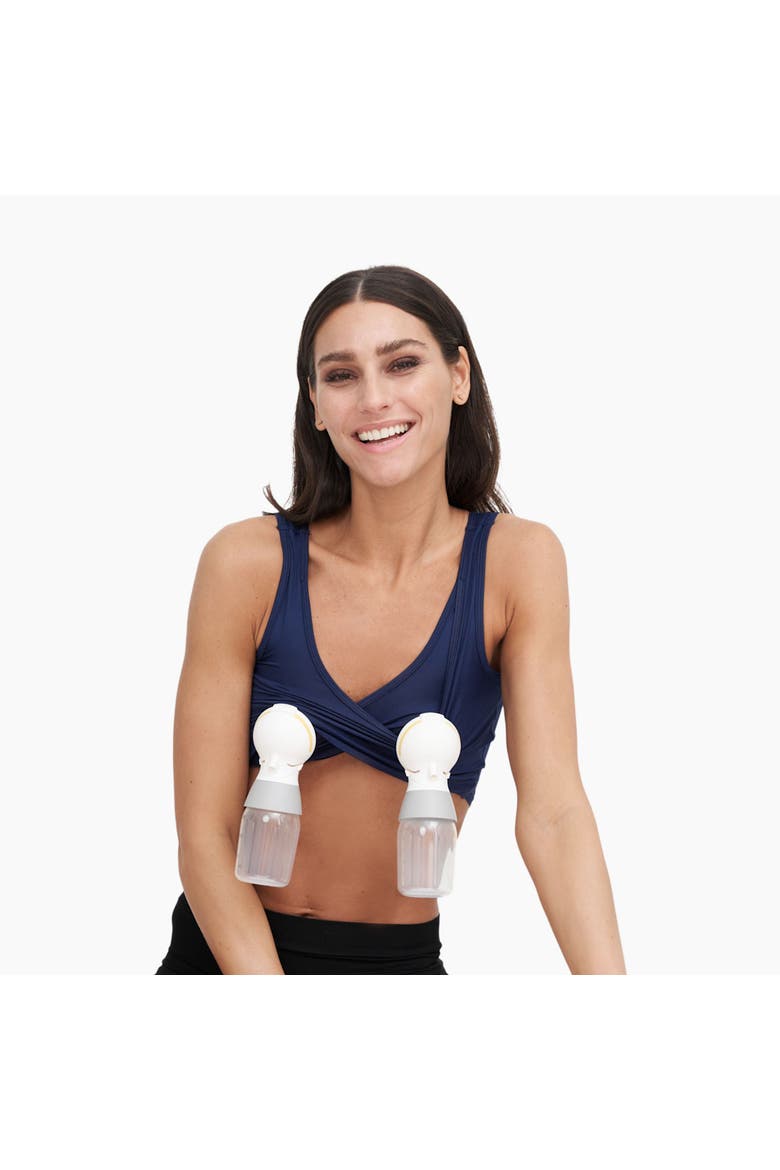 X Maternity, Nursing + Hands - Free Pumping Bra, Main, color, Marine