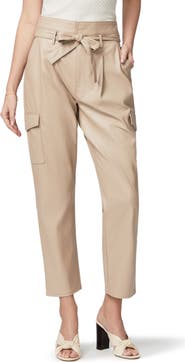 PAIGE Tami Tie Waist Faux Leather Cargo Pants