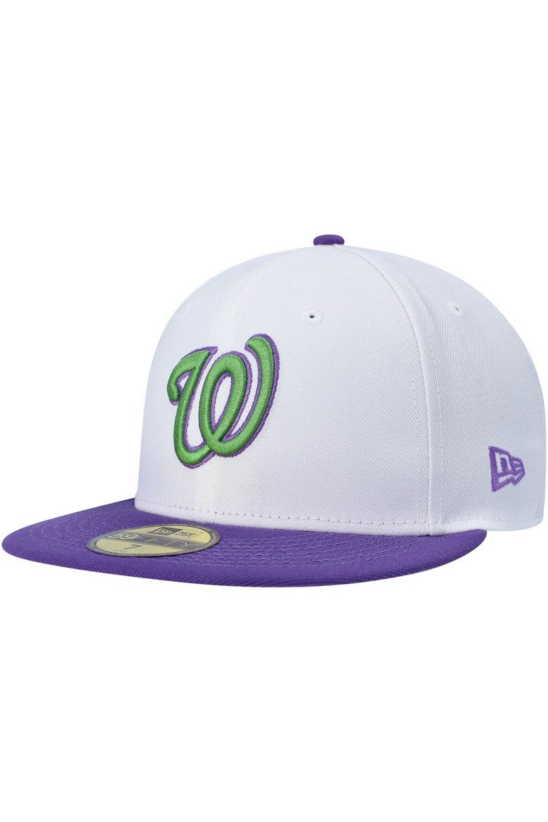 Men's New Era White Washington Nationals  Side Patch 59FIFTY Fitted Hat, Alternate, color, White