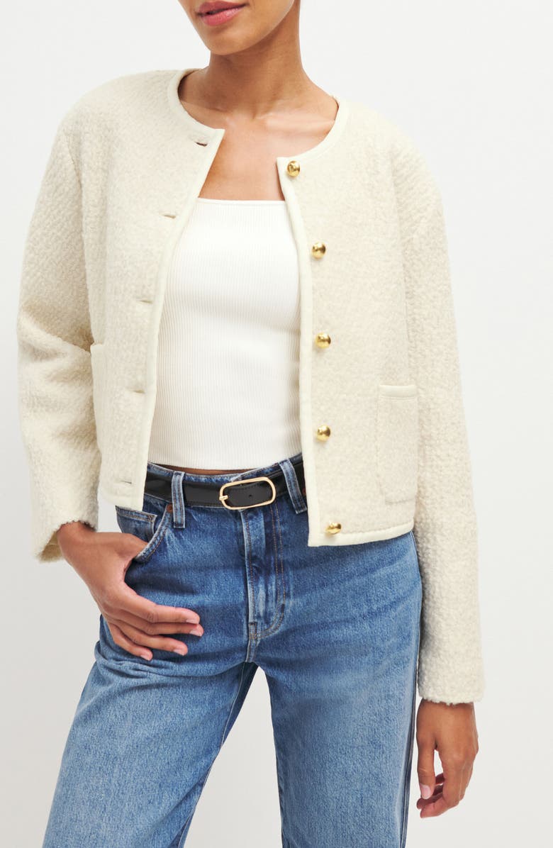 Reformation Dale Fleece Crop Jacket, Main, color, 