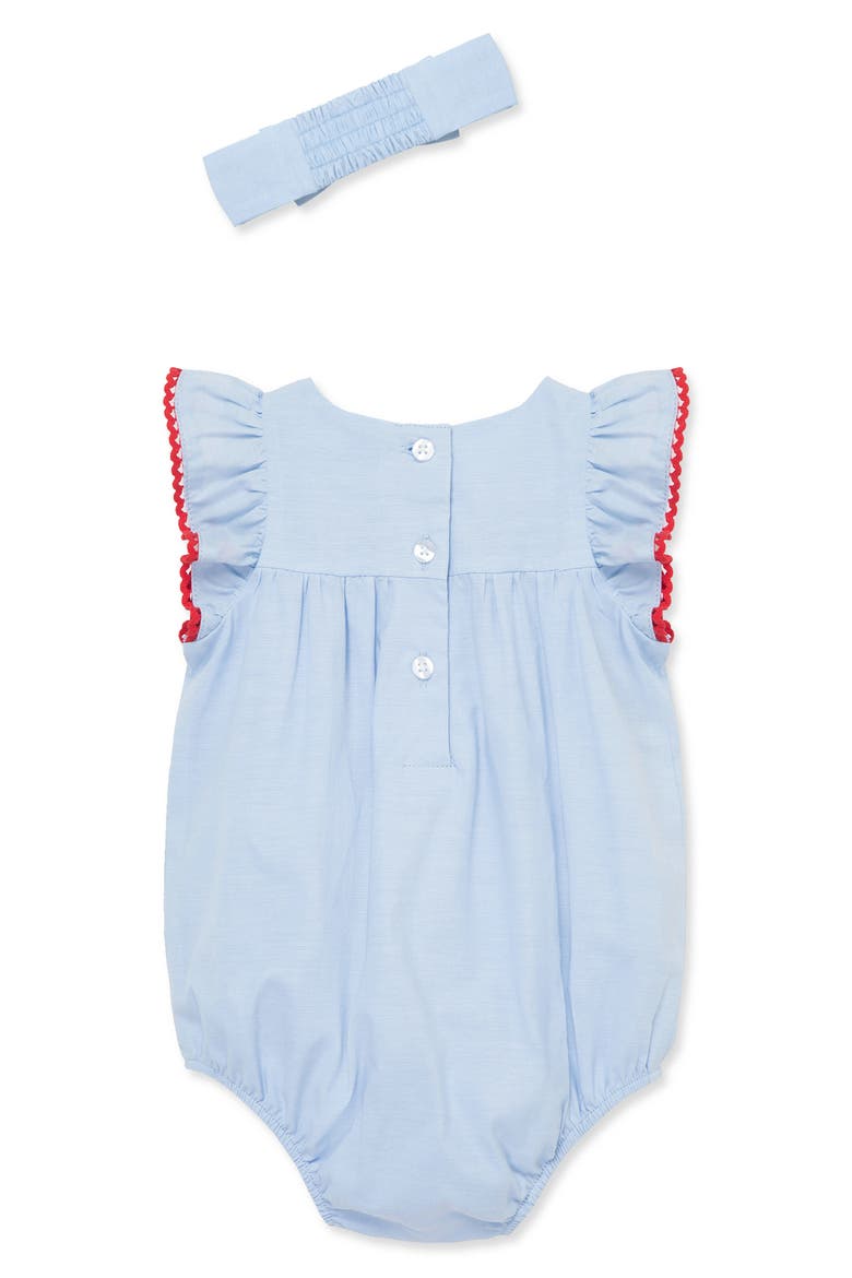 Cherries Bubble Bodysuit & Headband Set, Alternate, color, BLUE