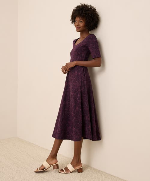 Pact Fit & Flare Signature Scoop Dress In Brown