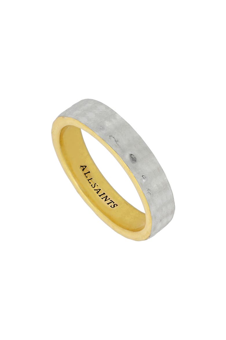 Two-Tone Hammered Band Ring, Alternate, color, WARM SILVER/ BRASS