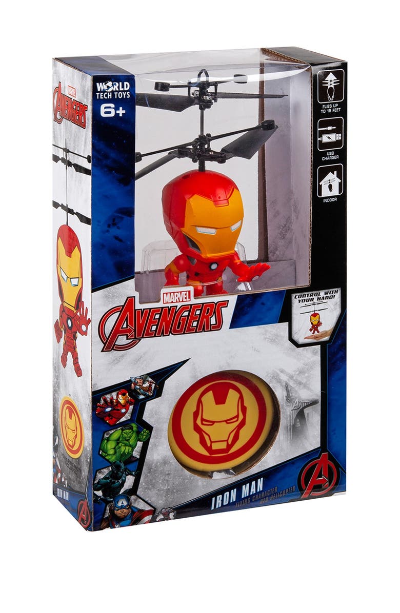 WORLD TECH TOYS Marvel 3.5" Iron Man Flying Figure IR Helicopter, Alternate, color,