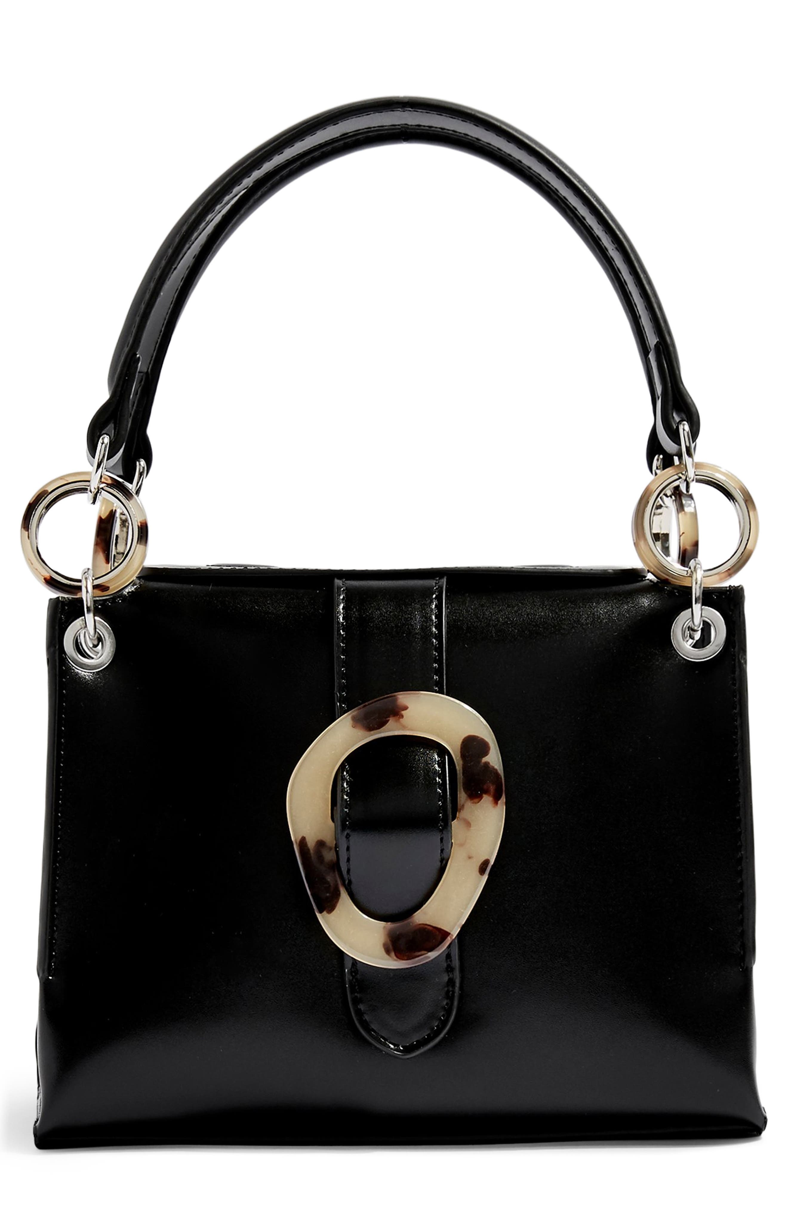 Topshop Storm Buckle Shoulder Handbag, Main, color, 