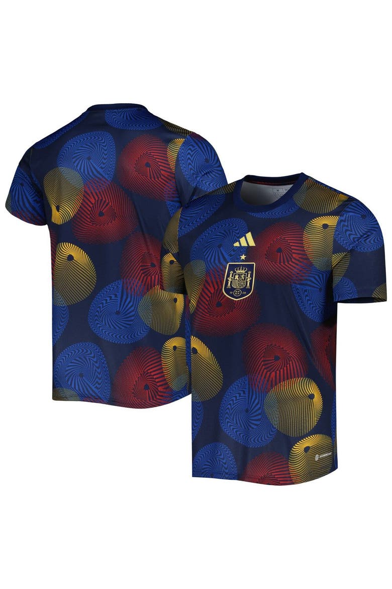 Men's adidas Navy Spain National Team 2022 AEROREADY Pre-Match Top, Main, color, Navy