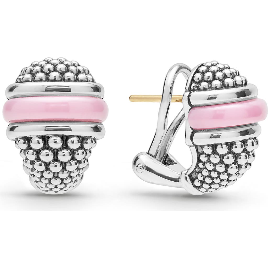 Lagos Pink Caviar Diamond Stud Earrings In Pink