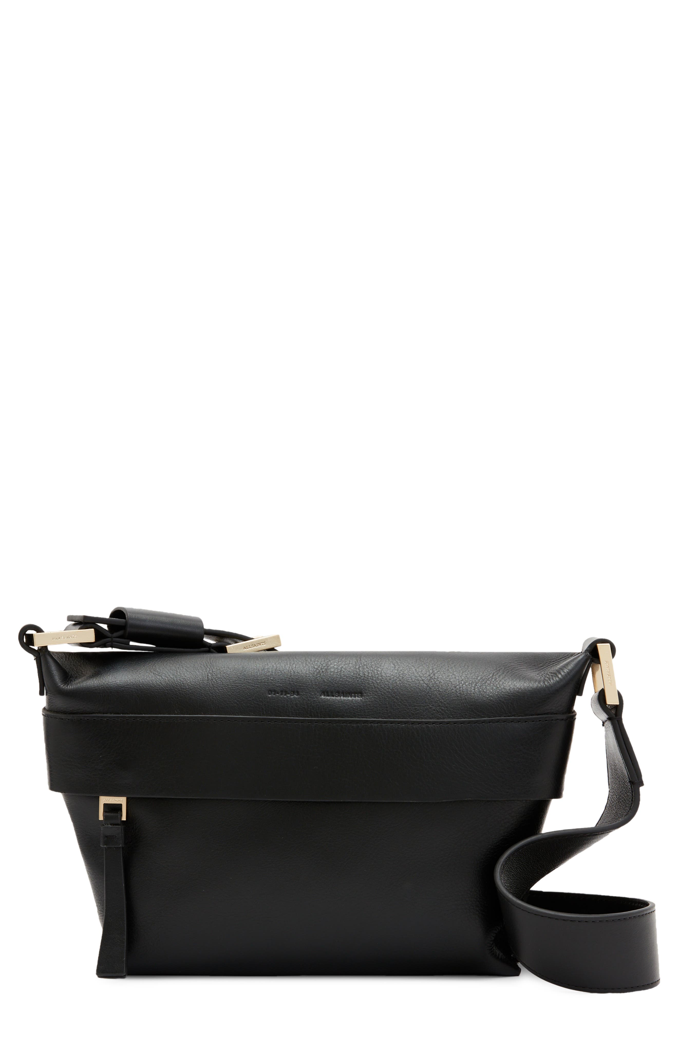 AllSaints Colette Leather Crossbody Bag, Main, color, 