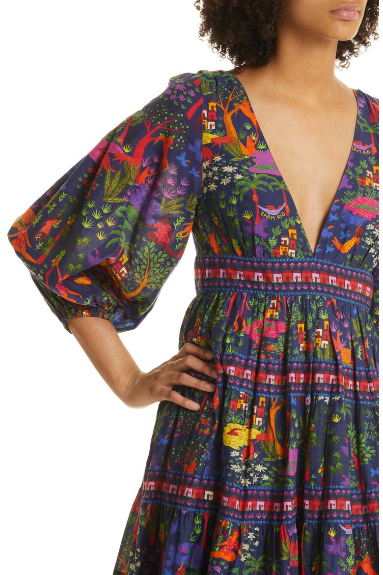 Animal Utopia Puff Sleeve Maxi Dress, Alternate, color, ANIMAL UTOPIA