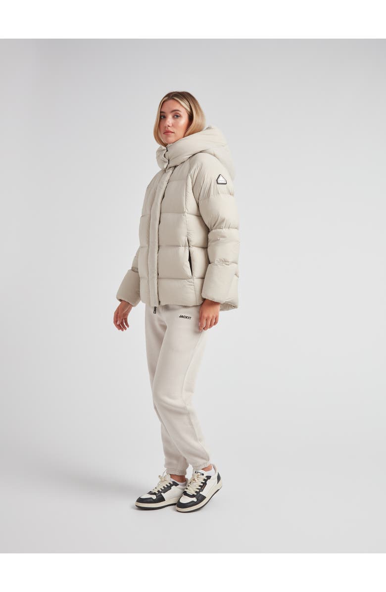 JACK1T Cloud Prime Hooded Down Jacket, Alternate, color, Stone/Sage