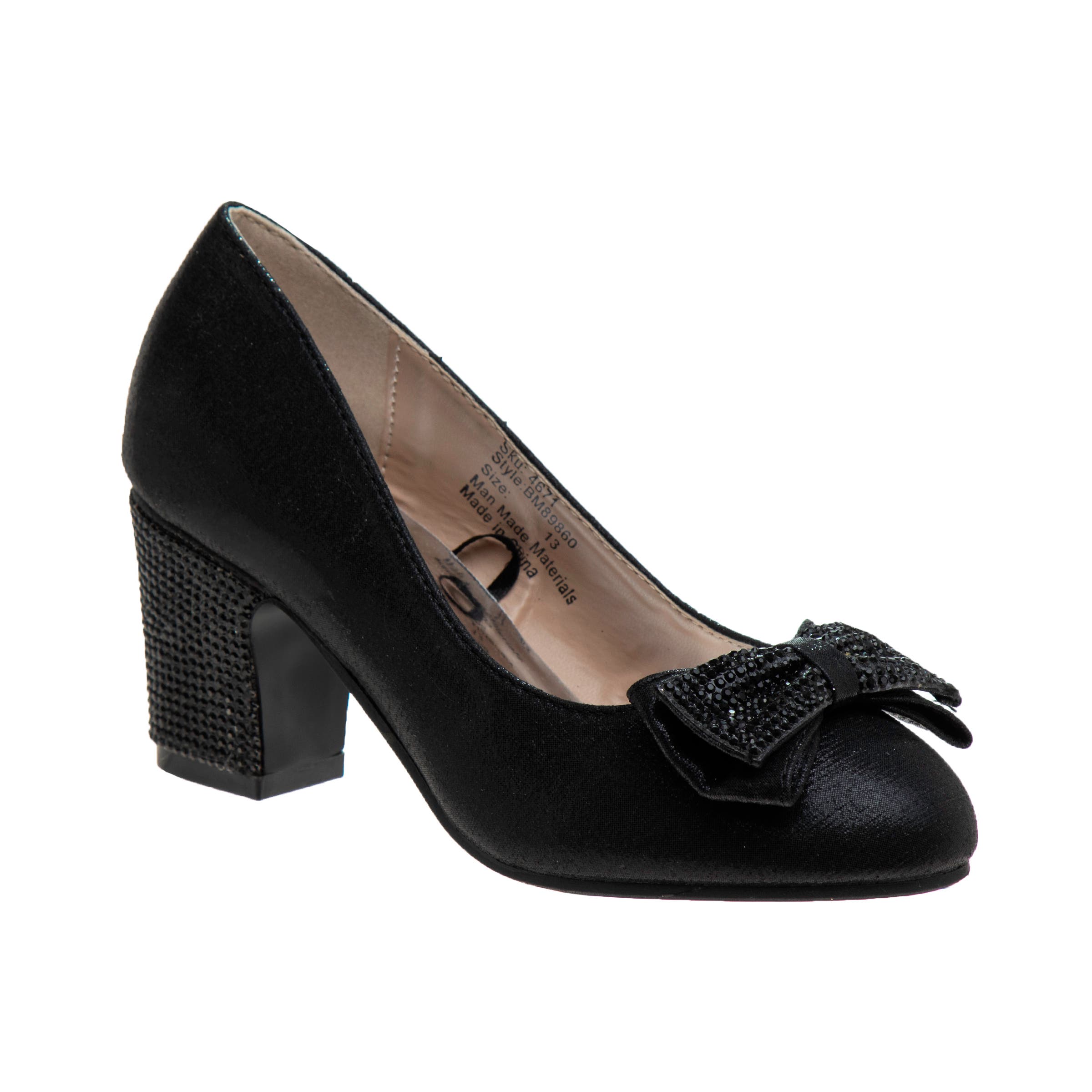 Girls' Heeled Dress Pumps., Main, color, Black