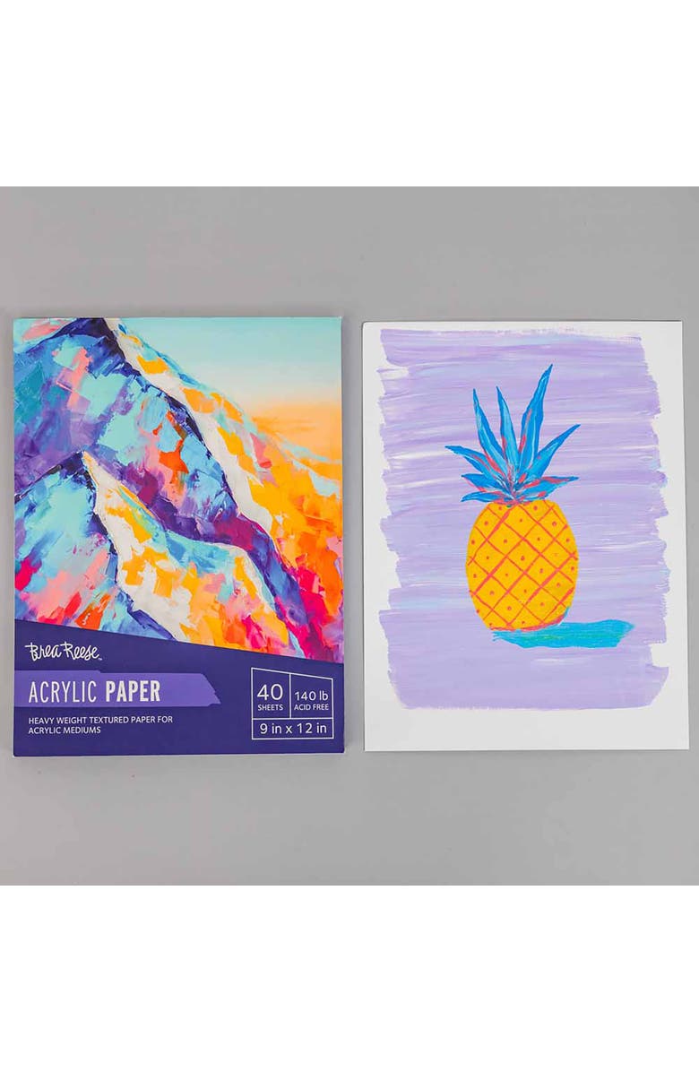 Brea Reese Acrylic Paper Pad 40 Sheets 9X12", 130 Lb, Alternate, color, Multicolored