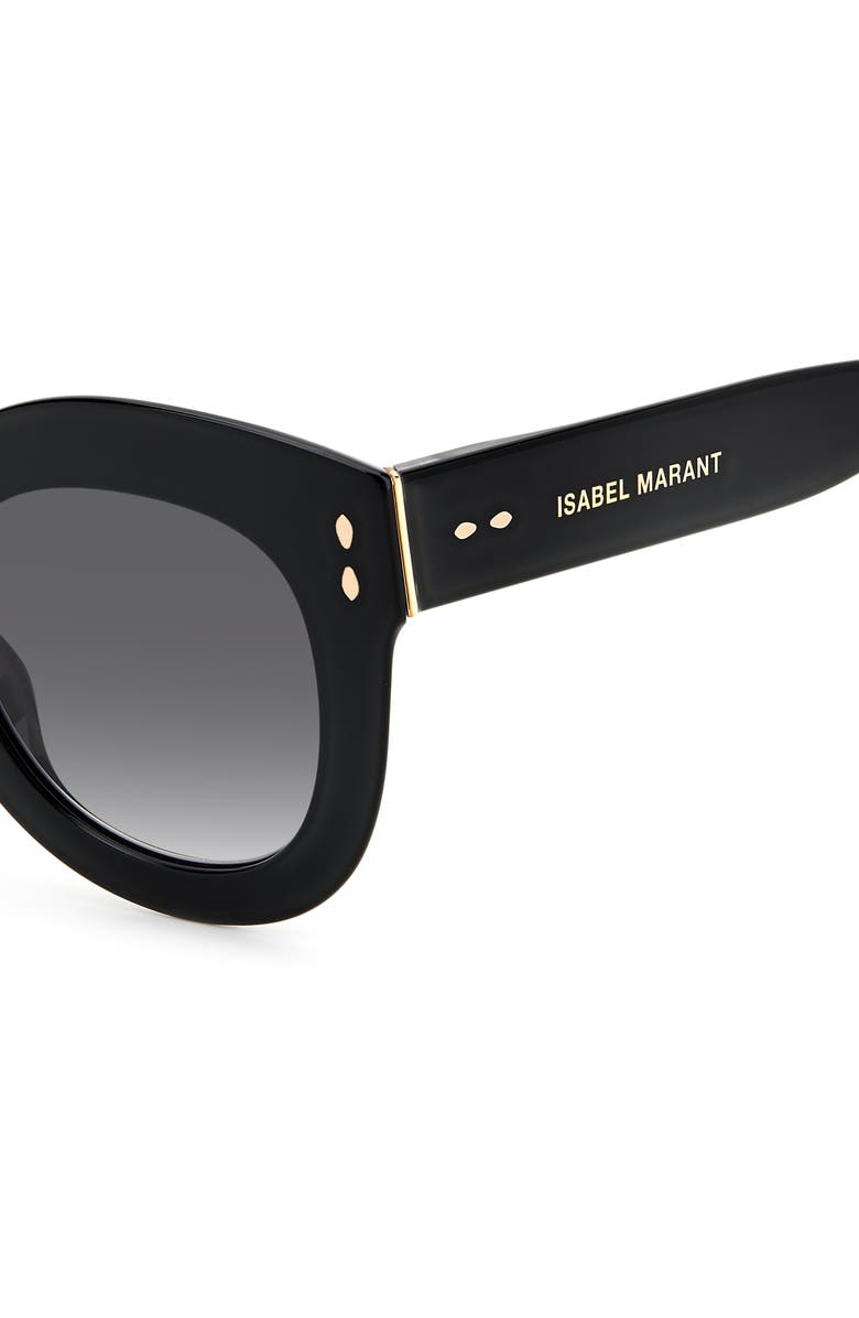 Isabel Marant 49mm Gradient Round Sunglasses, Alternate, color, Black