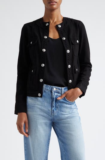 Yari Collarless Denim Jacket