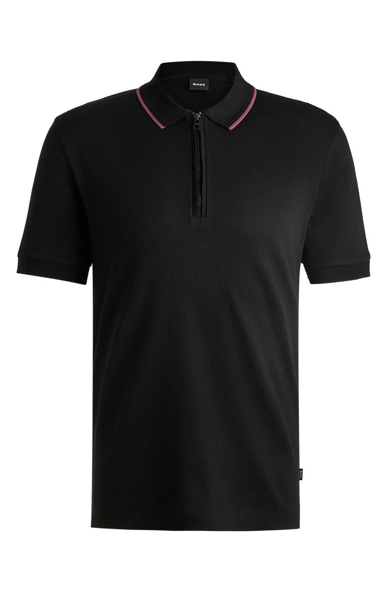 BOSS Paras Quarter Zip Cotton Polo, Alternate, color, 