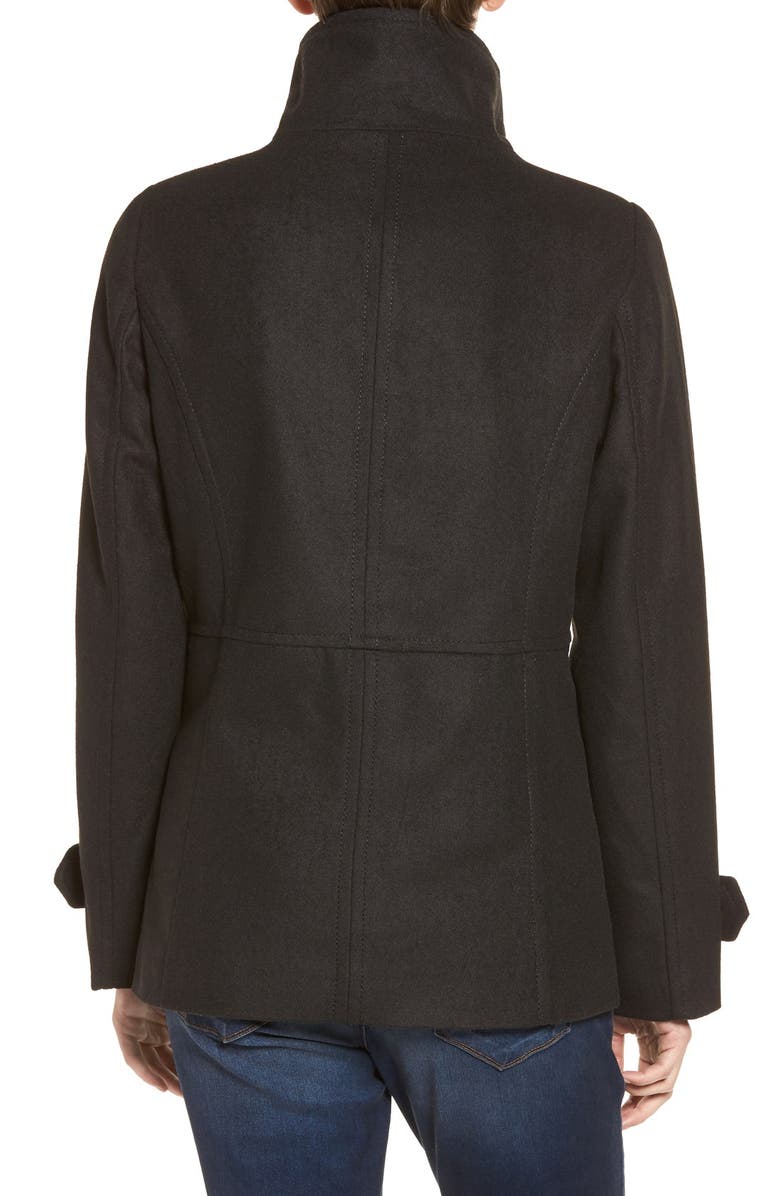 Thread & Supply Double Breasted Peacoat, Alternate, color, Black