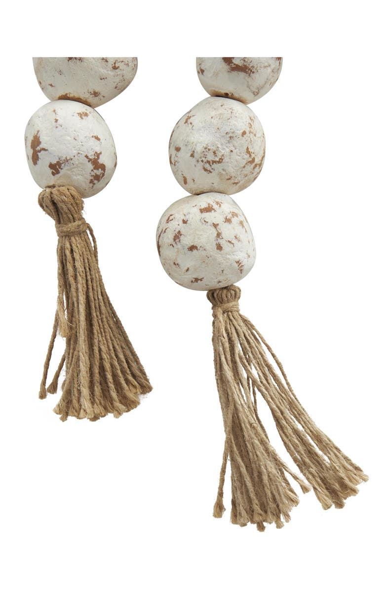 WILLOW ROW Bohemian White Ceramic Garland, Alternate, color, White