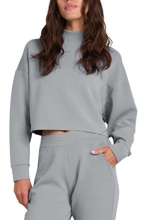 DreamGlow Mock Neck Crop Sweatshirt