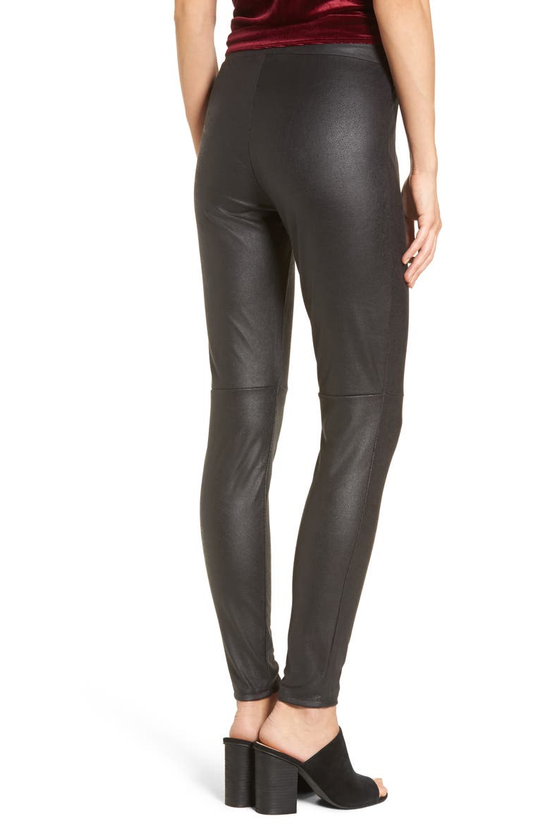 Faux Leather Leggings, Alternate, color, BLACK CAVIAR