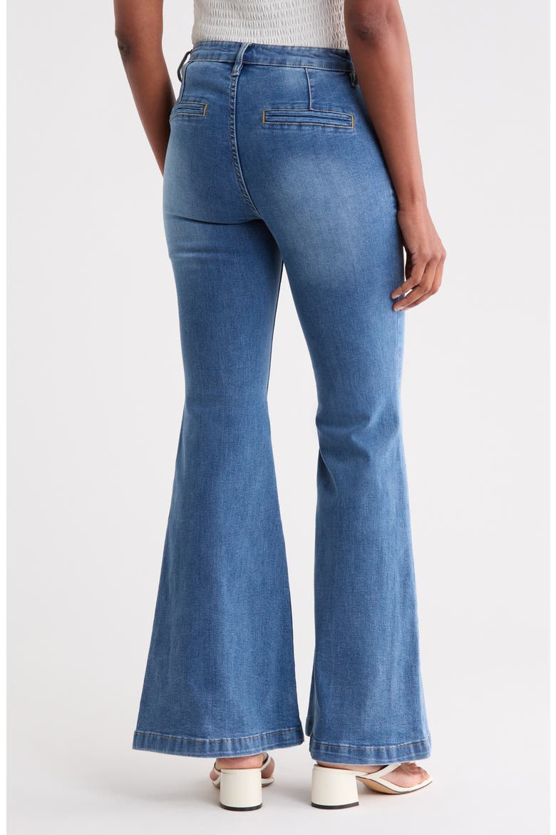 Seamed Flare Leg Jeans, Alternate, color, MEDIUM INDIGO WASH