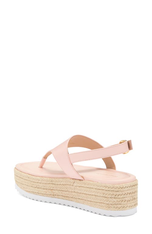 Stuart Weitzman Mel Leather Espadrille Flatform Sandal In Rosewater
