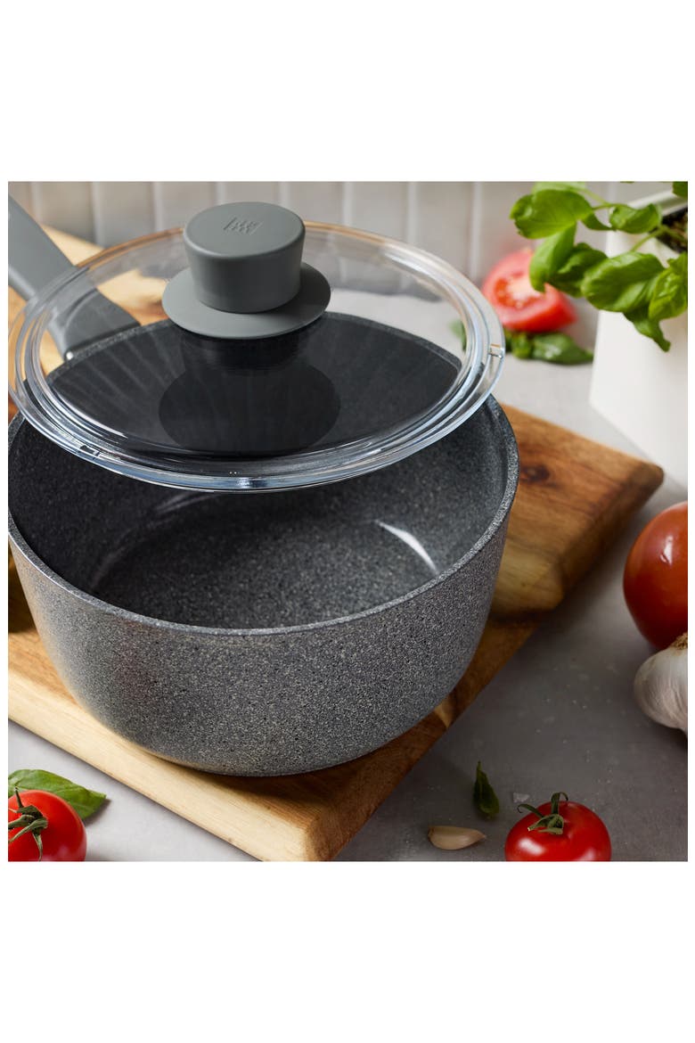 2.9-Quart Nonstick Saucepan with Lid, Alternate, color, GREY