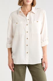 Sanctuary Tencel® Lyocell Boyfriend Button-Up Shirt