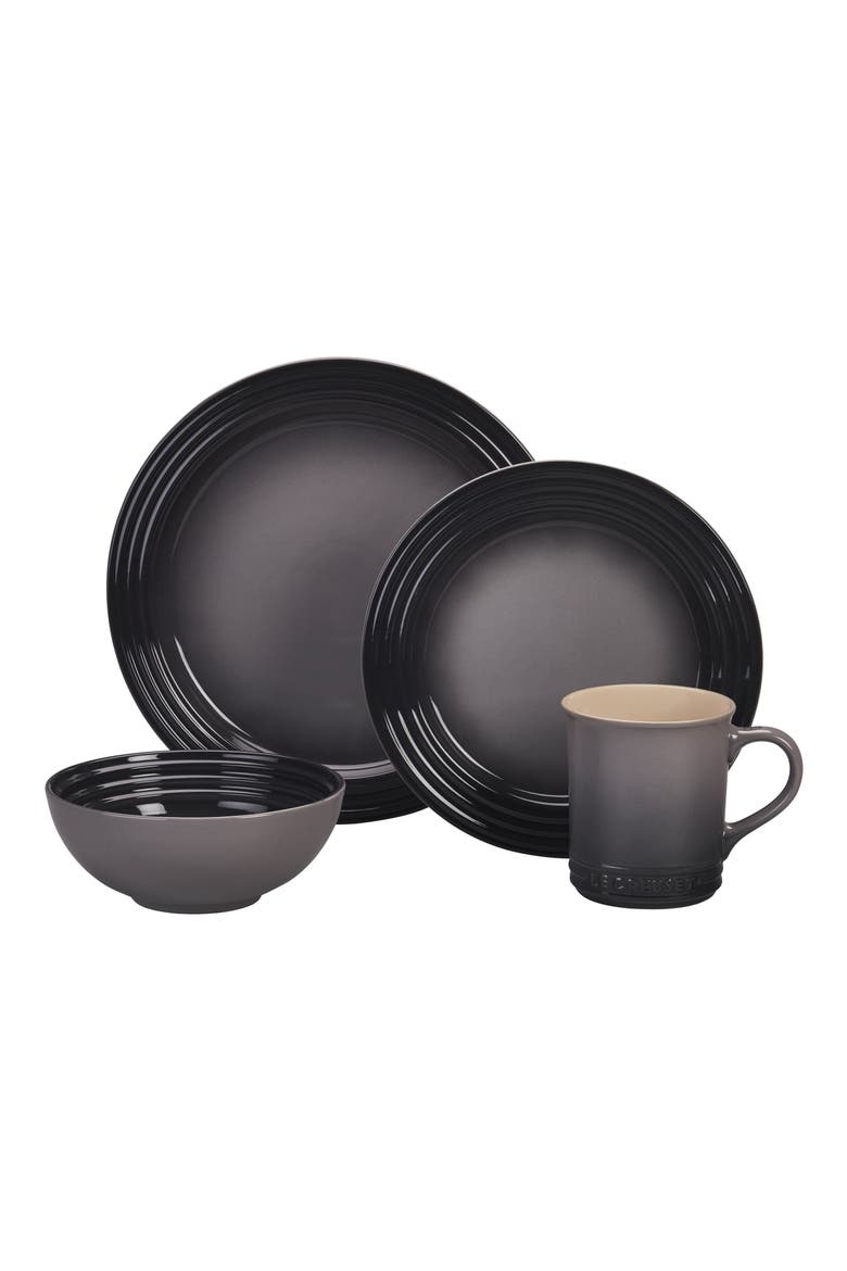 16-Piece Stoneware Dinnerware Set, Main, color, OYSTER