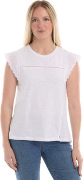 Wilt Eyelet Cap Sleeve Tee