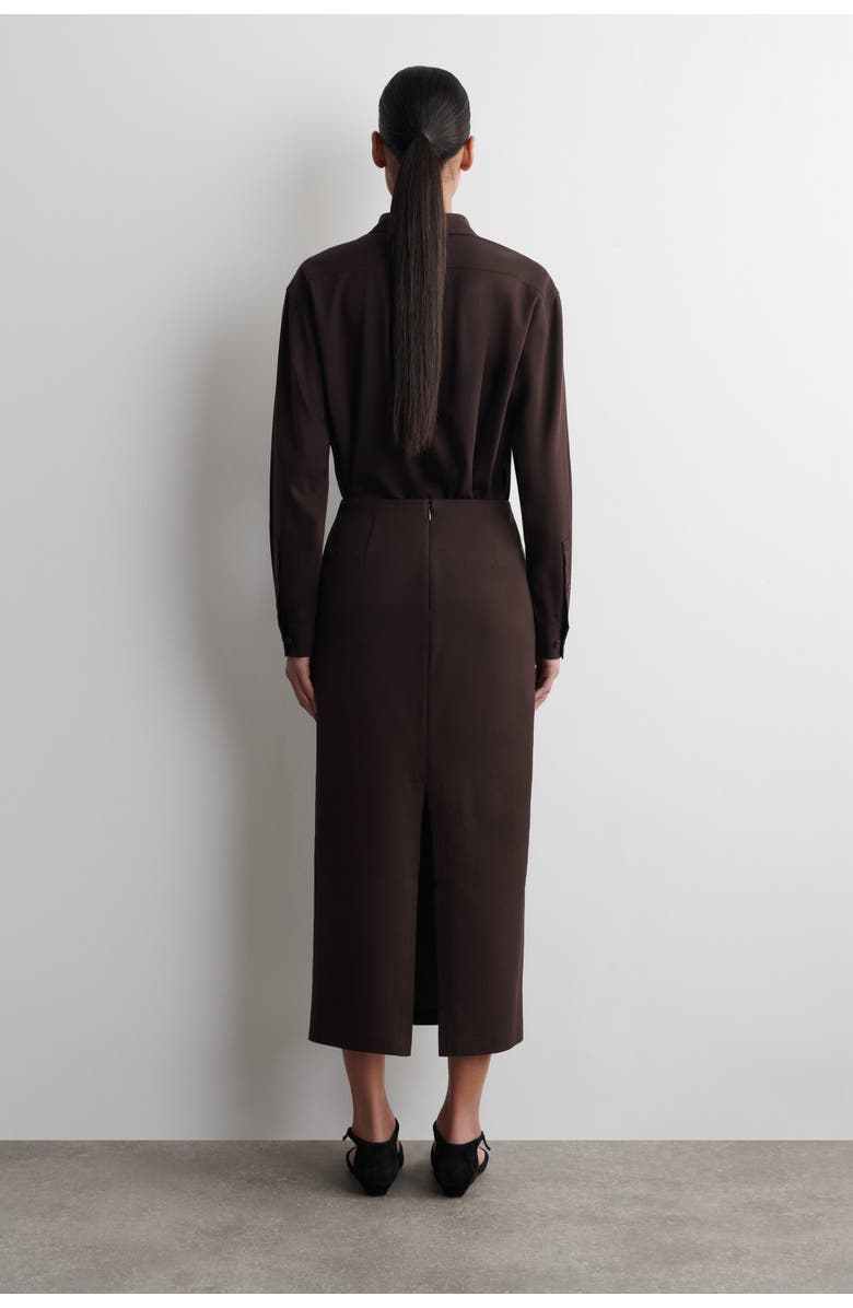 COS Jersey Midi Pencil Skirt, Alternate, color, Dark Brown