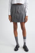 Thom Browne Drop Back Pleated Wool Miniskirt