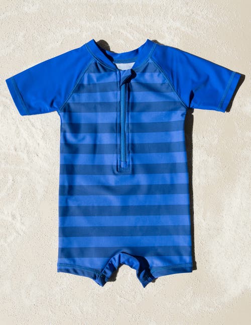 Leveret Baby One-piece Rashguard, Upf 50+ Sun Protection Swimwear In Blue