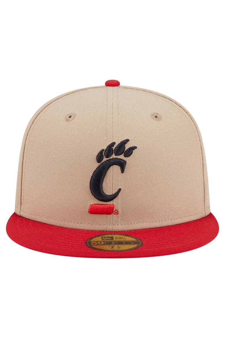Men's New Era  Khaki Cincinnati Bearcats Two-Tone 59FIFTY Fitted Hat, Alternate, color, Khaki