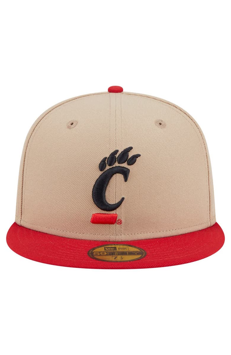 New Era Men's New Era  Khaki Cincinnati Bearcats Two-Tone 59FIFTY Fitted Hat, Alternate, color, Khaki