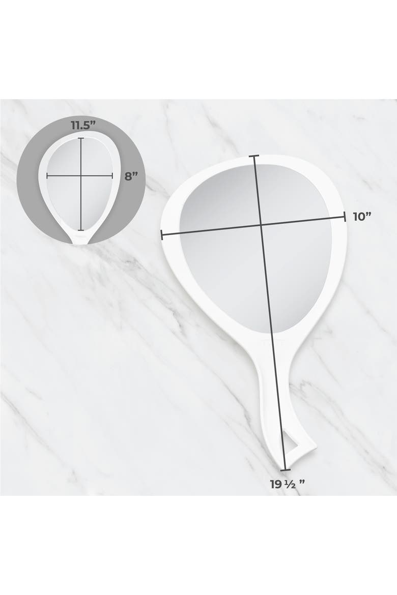 XL Teardrop Handheld Mirror with Handle, Alternate, color, Magenta