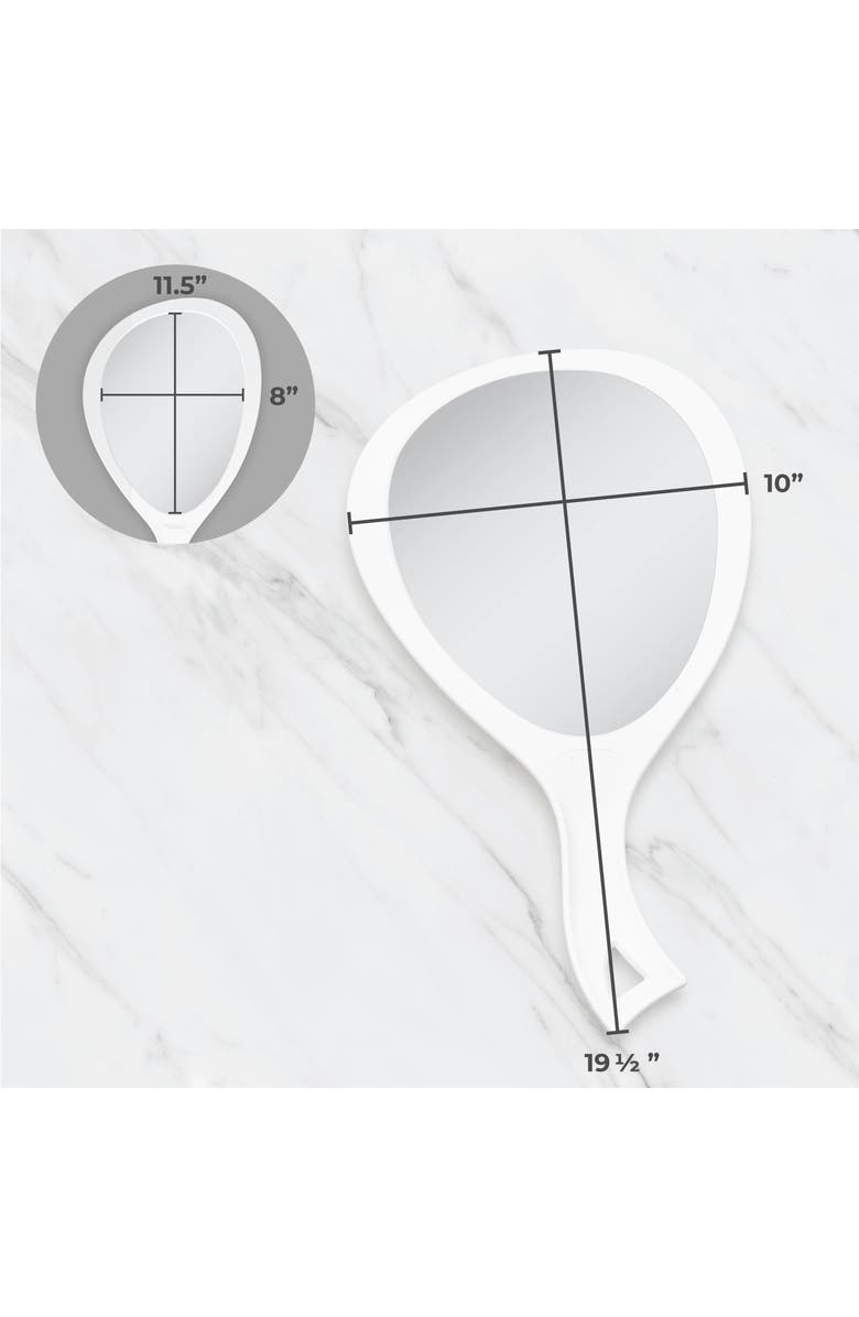 Zadro XL Teardrop Handheld Mirror with Handle, Alternate, color, Black