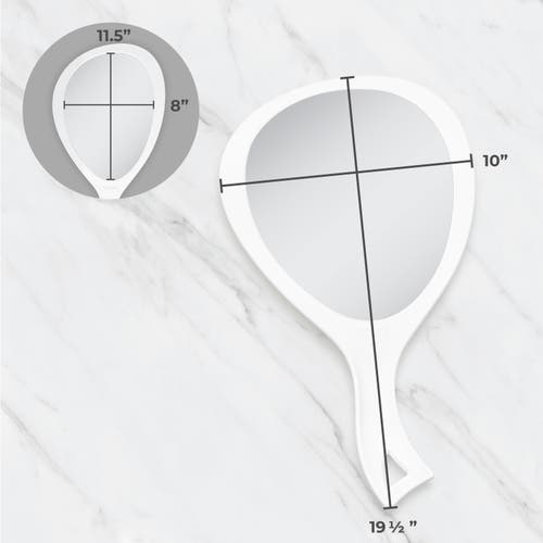 Zadro Xl Teardrop Handheld Mirror With Handle In Gray