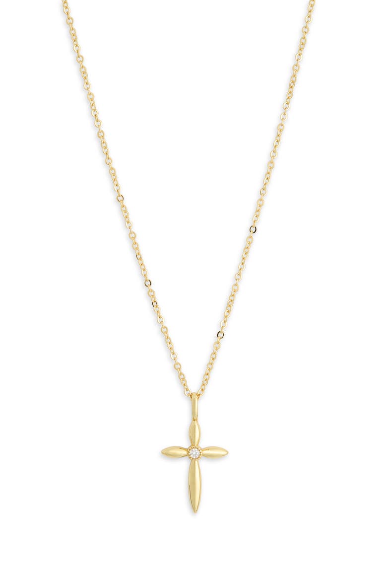 Cross Pendant Necklace, Alternate, color, CLEAR- GOLD