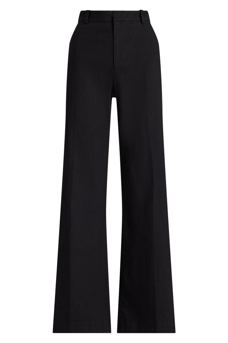 Beaton Stretch Cotton Wide Leg Pants, Alternate, color, POLO BLACK