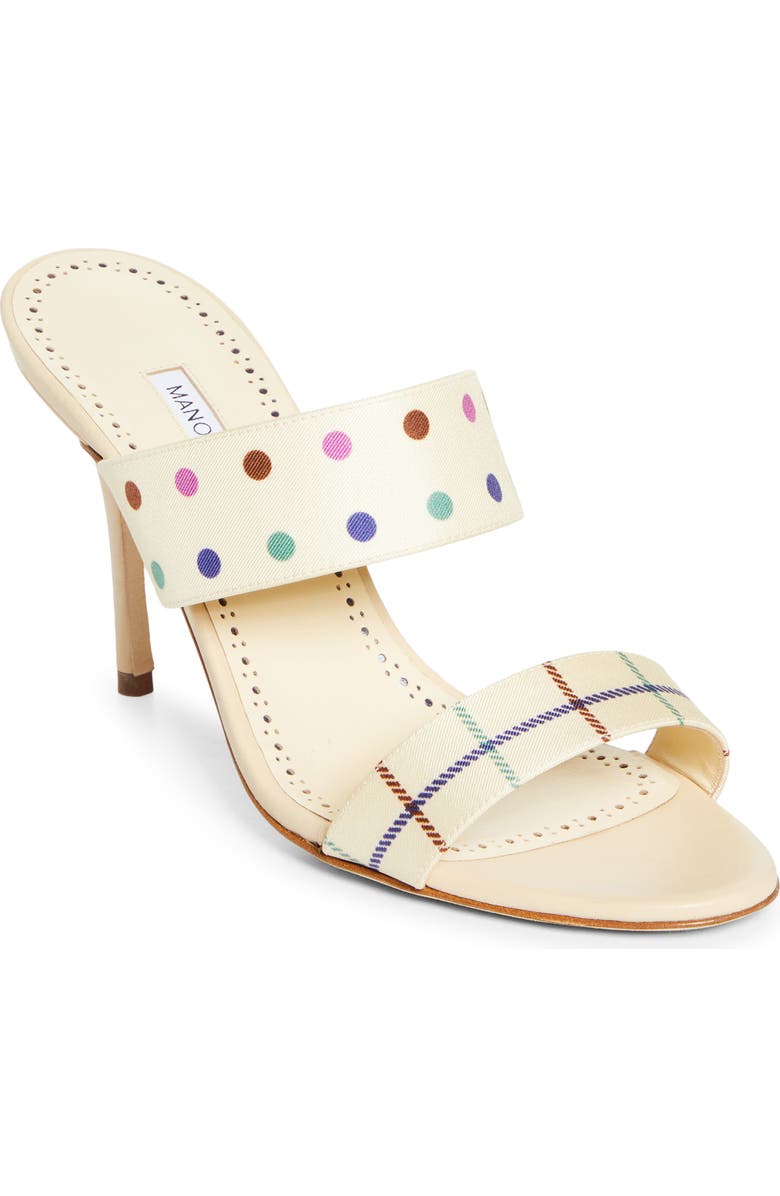 Manolo Blahnik Ralotapla Slide Sandal, Main, color, Dark Cream