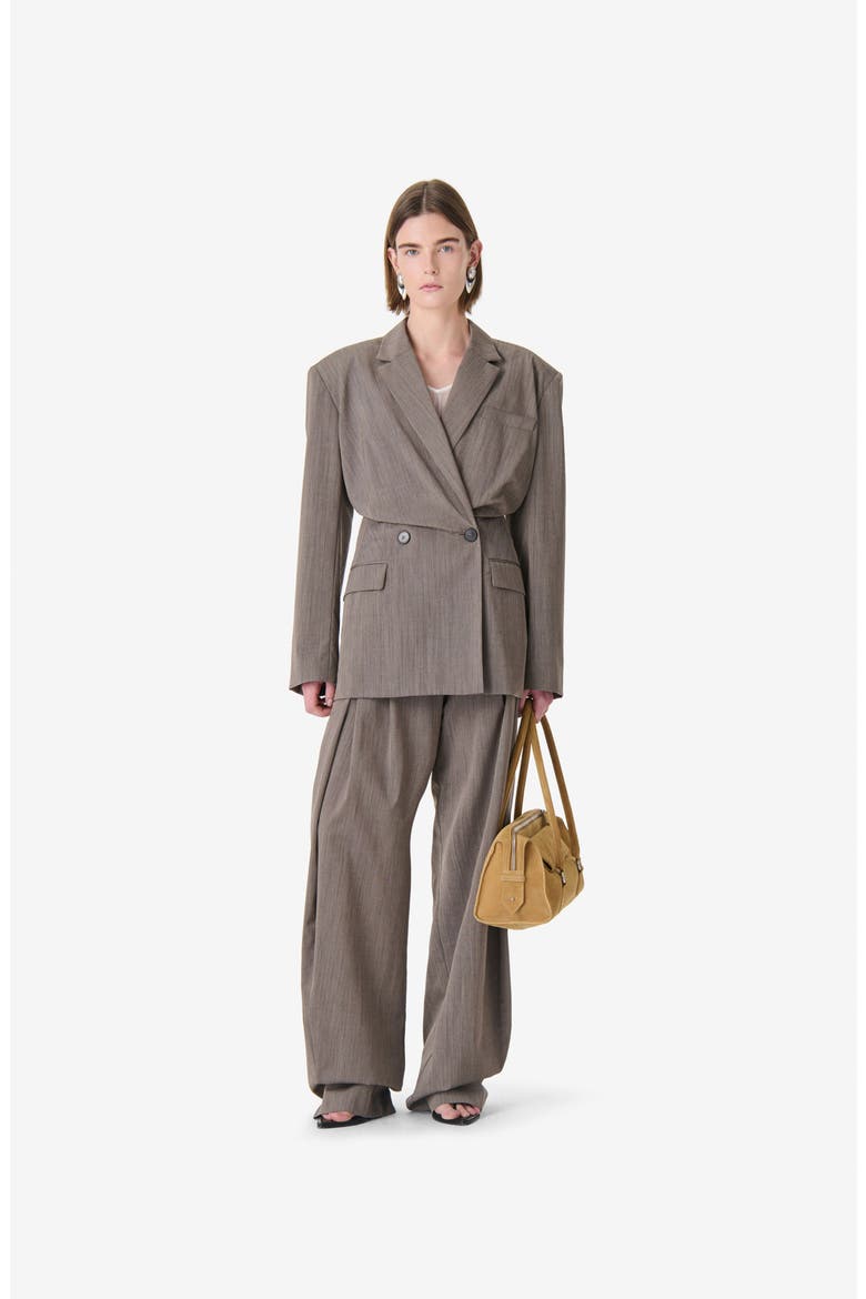 Sunrise Double-Breasted Blazer, Main, color, BROWN TERRA